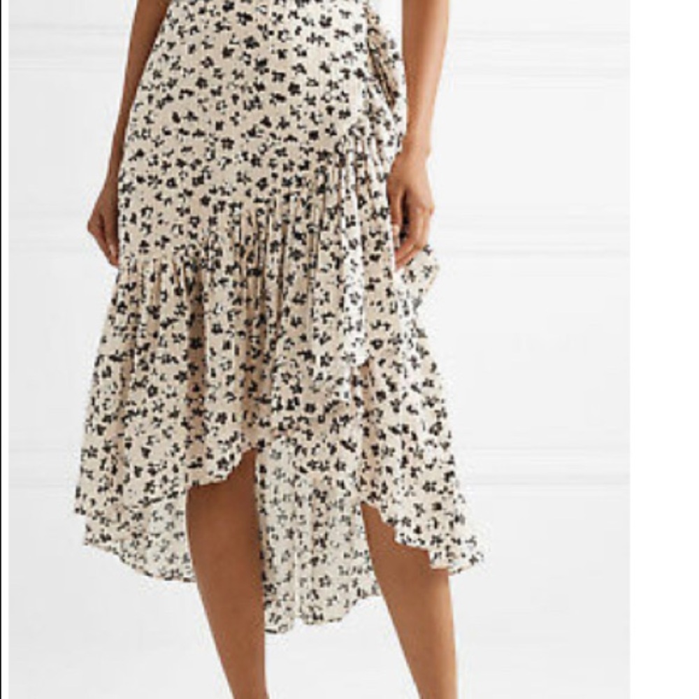 Ulla Johnson Asymmetric Flower Print Skirt
